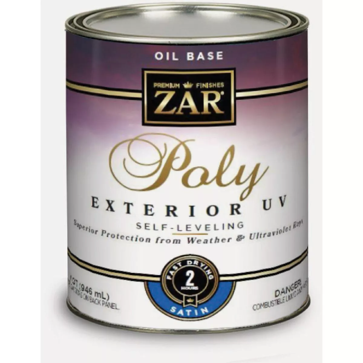 Zar Satin Ultra Exterior Oil Based Polyurethane, 1 Qt., Clear