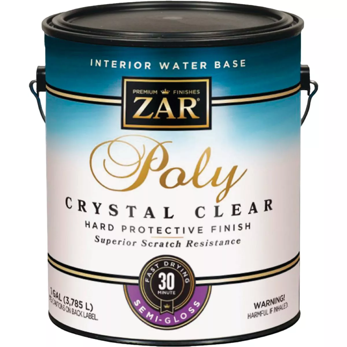 Zar Aqua Semi-Gloss 324 Water-Based Polyurethane, 1 Gal., Clear