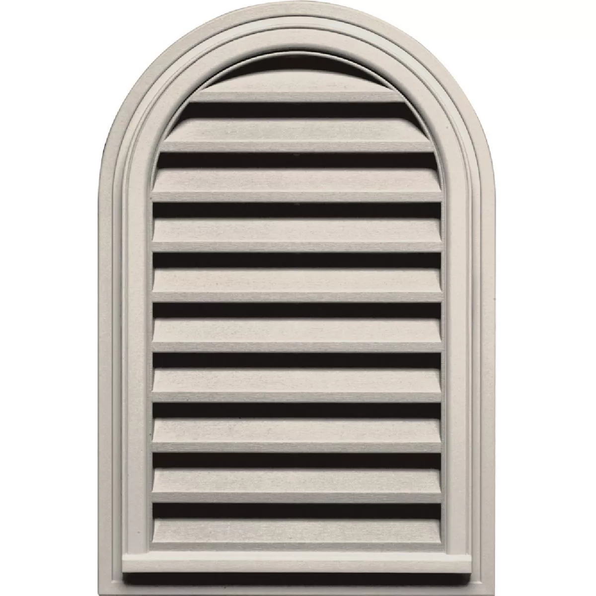 Builders Edge 14 in. x 22 in. Round Top Gable Attic Vent, Almond