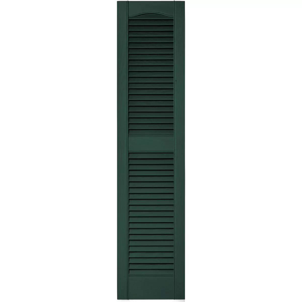 Builders Edge 14.5 In. x 36 In. Midnight Green Louvered Shutter, (2-Pack)