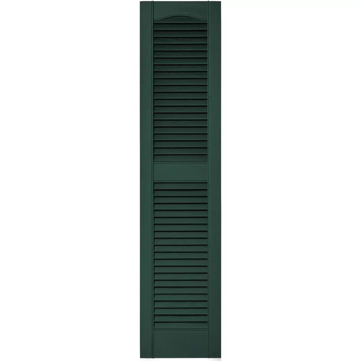 Builders Edge 14.5 In. x 52 In. Midnight Green Louvered Shutter, (2-Pack)