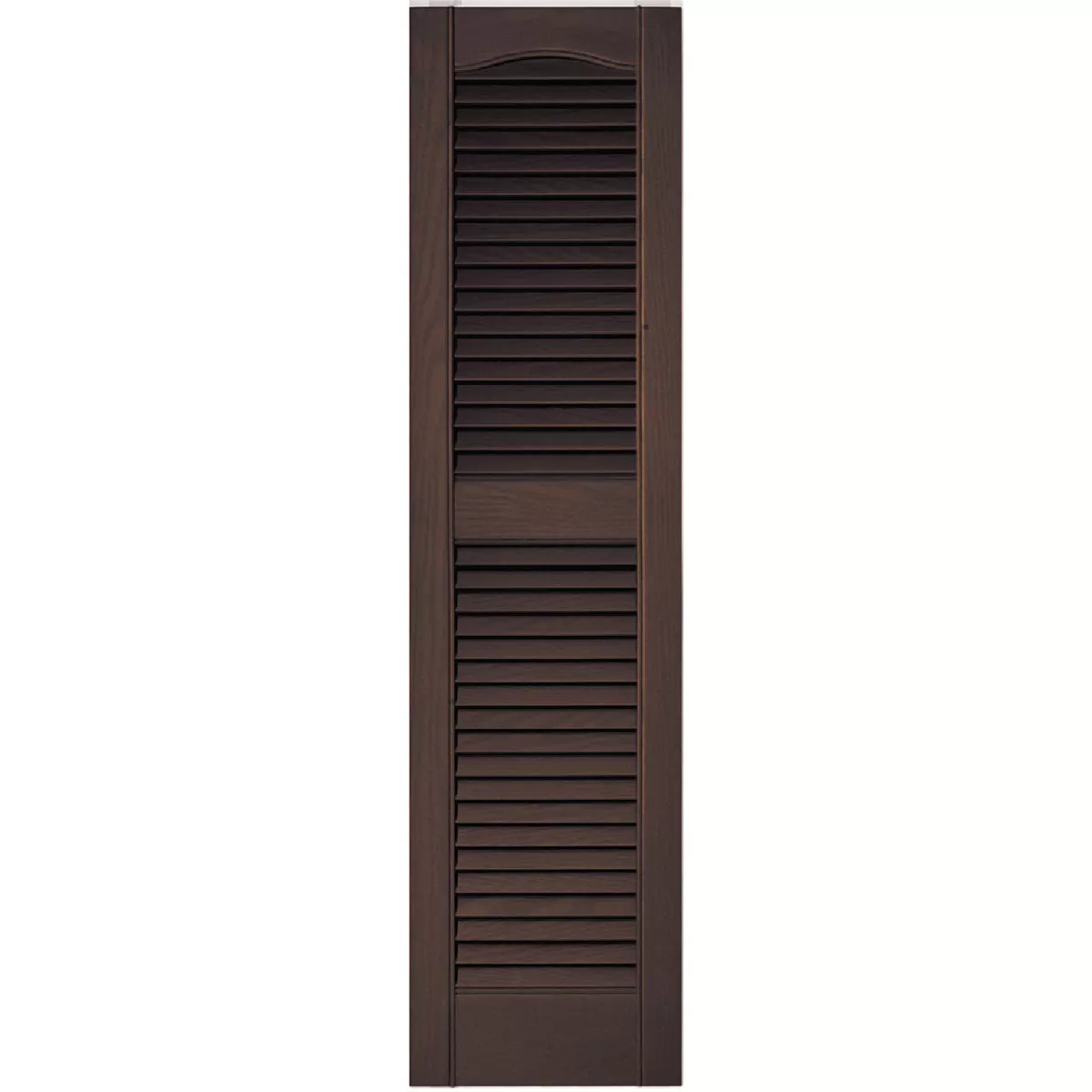 Builders Edge 14.5 In. x 43 In. Federal Brown Louvered Shutter, (2-Pack)