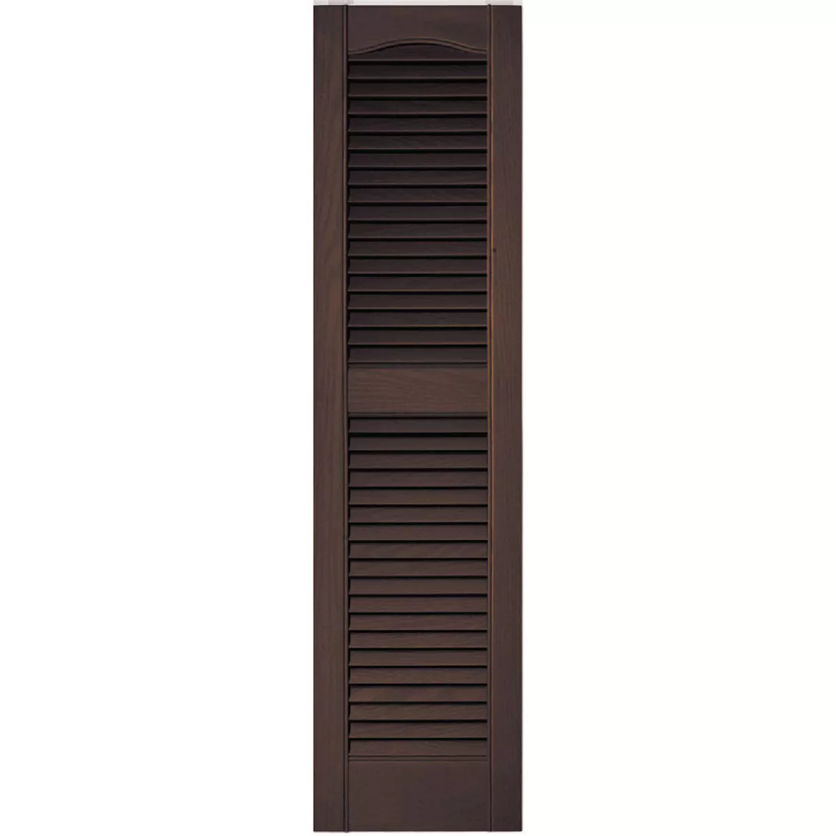 Builders Edge 14.5 In. x 48 In. Federal Brown Louvered Shutter, (2-Pack)