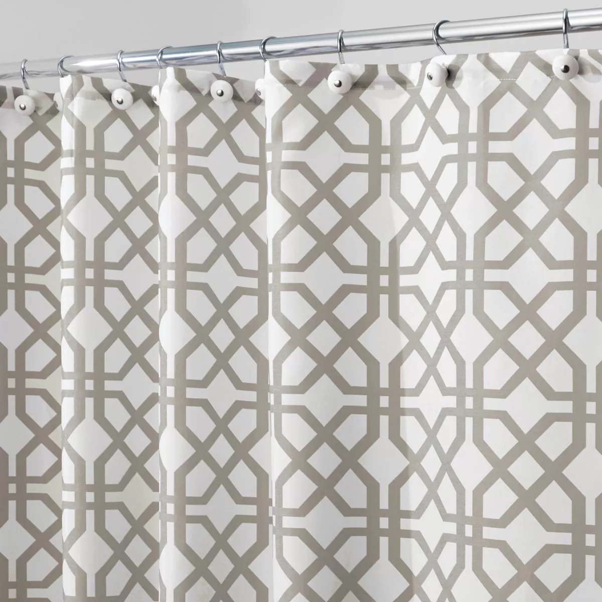 InterDesign 72 In. x 72 In. Trellis Button Hole Polyester Shower Curtain