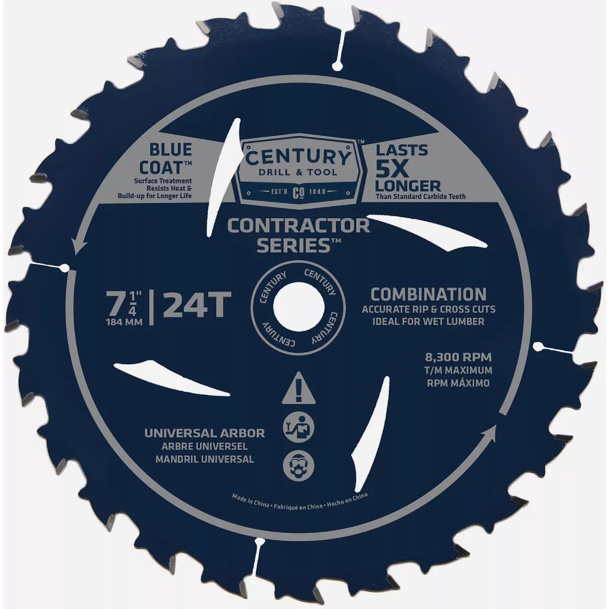 Century Drill & Tool Contractor Series 7-1/4 In. 24T Combination Circular Saw Blade