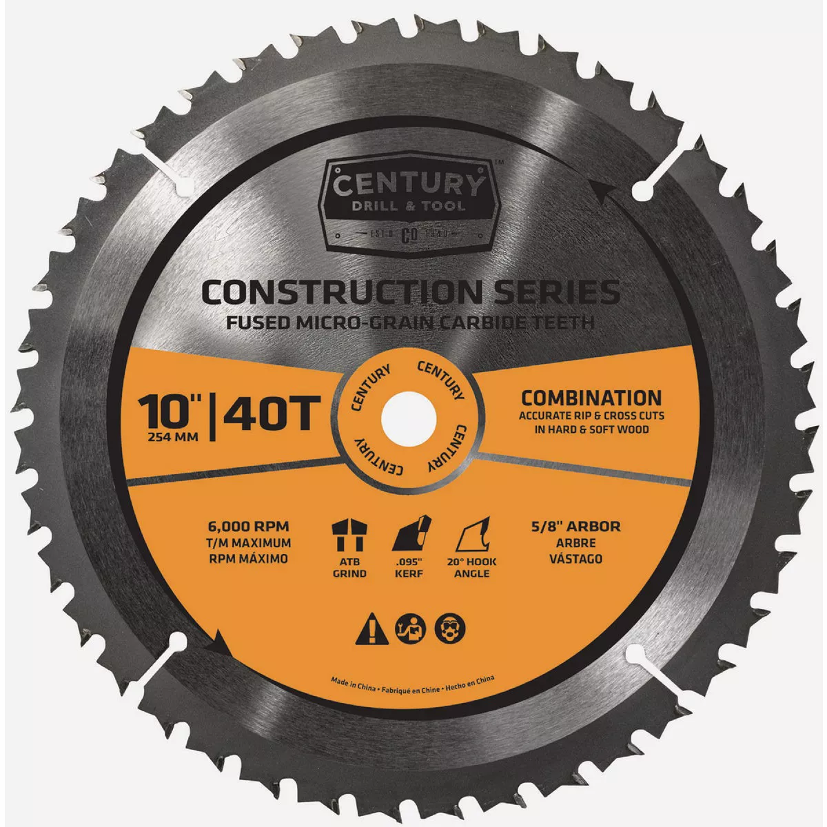 Century Drill & Tool Construction Series 10 In. 40T General ...