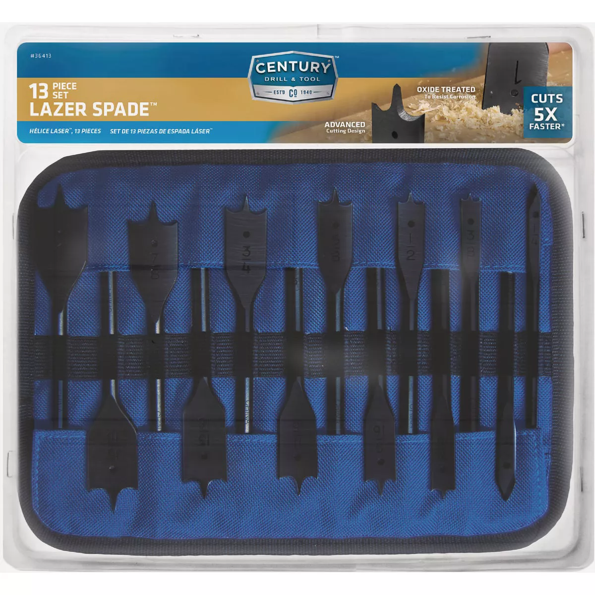 Century Drill & Tool Lazer Spade Bit Set (13-Piece)