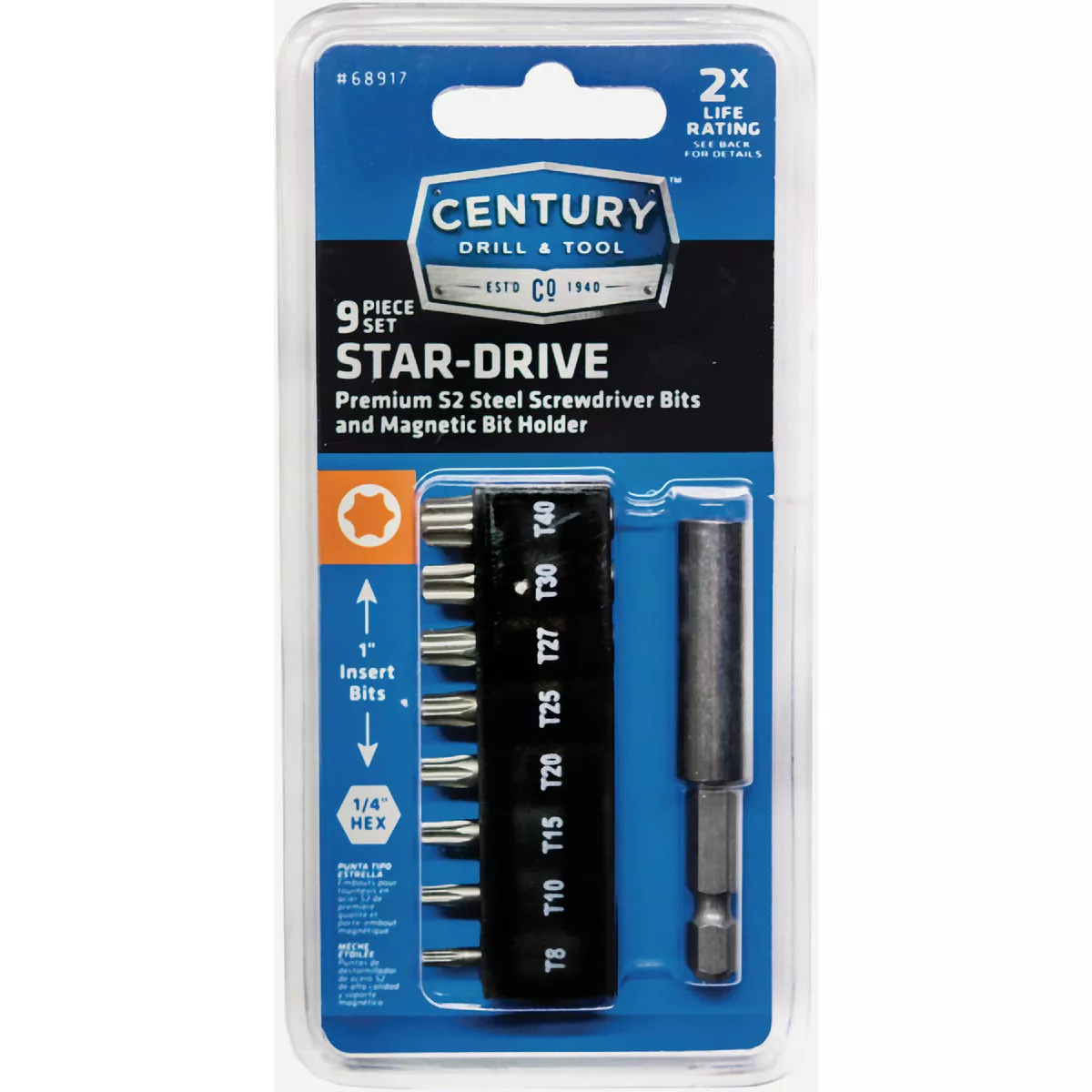 Century Drill & Tool TORX Screwdriver Bit Set (9-Piece)