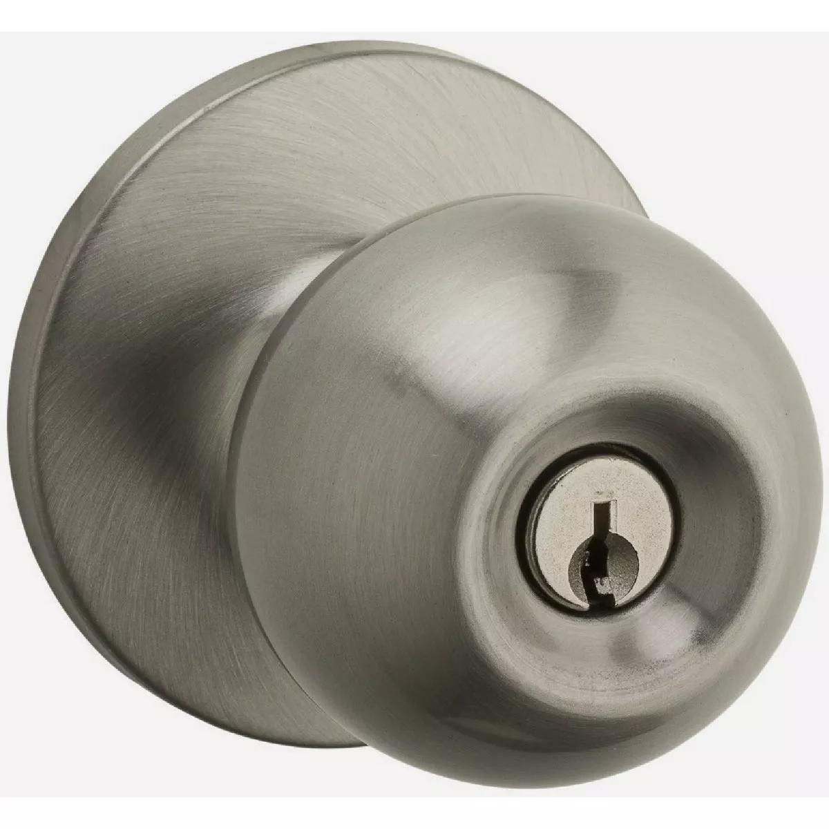 Kwikset Safe Lock Regina Knob Keyed Entry in Satin Nickel