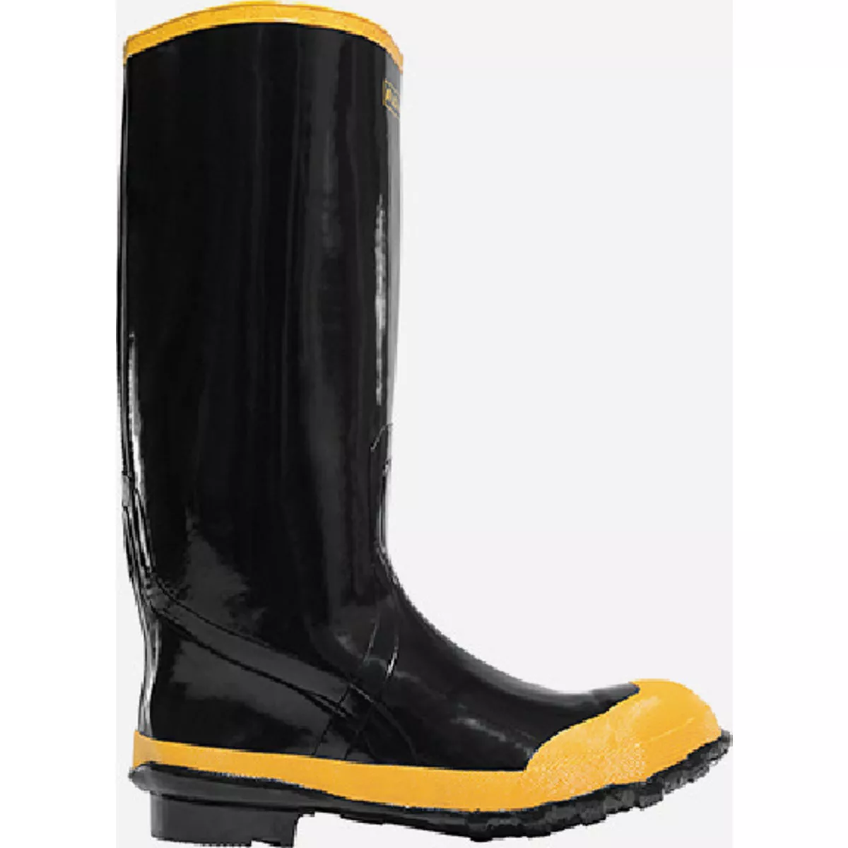LaCrosse Economy Knee Men's 16 In. Black Steel Toe Rubber Boot , Size 9