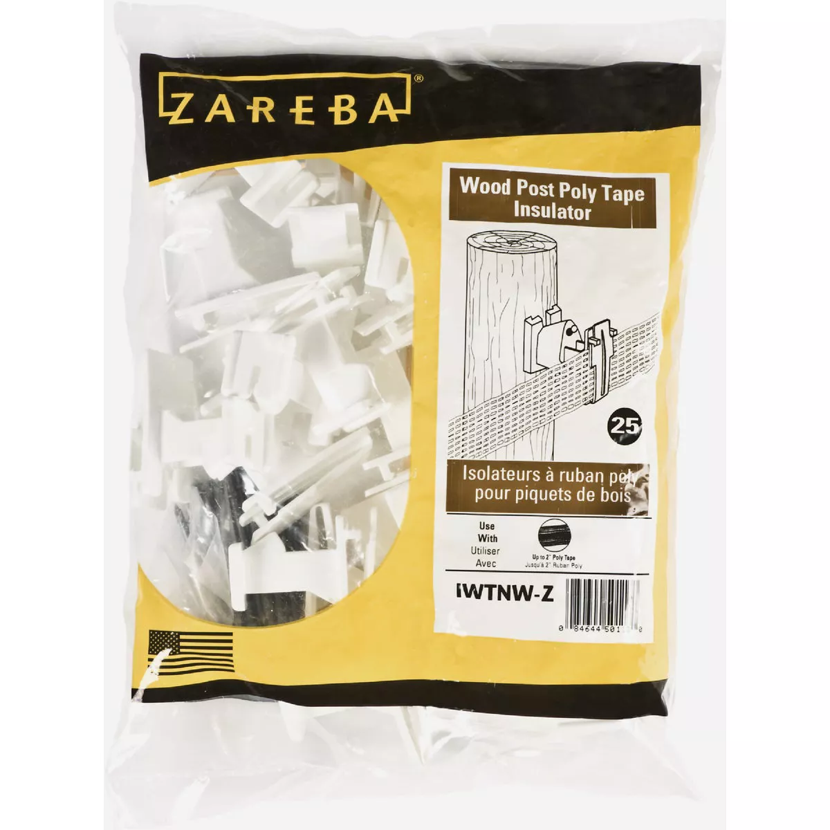 Zareba Systems White Poly Tape Wood Post Insulator