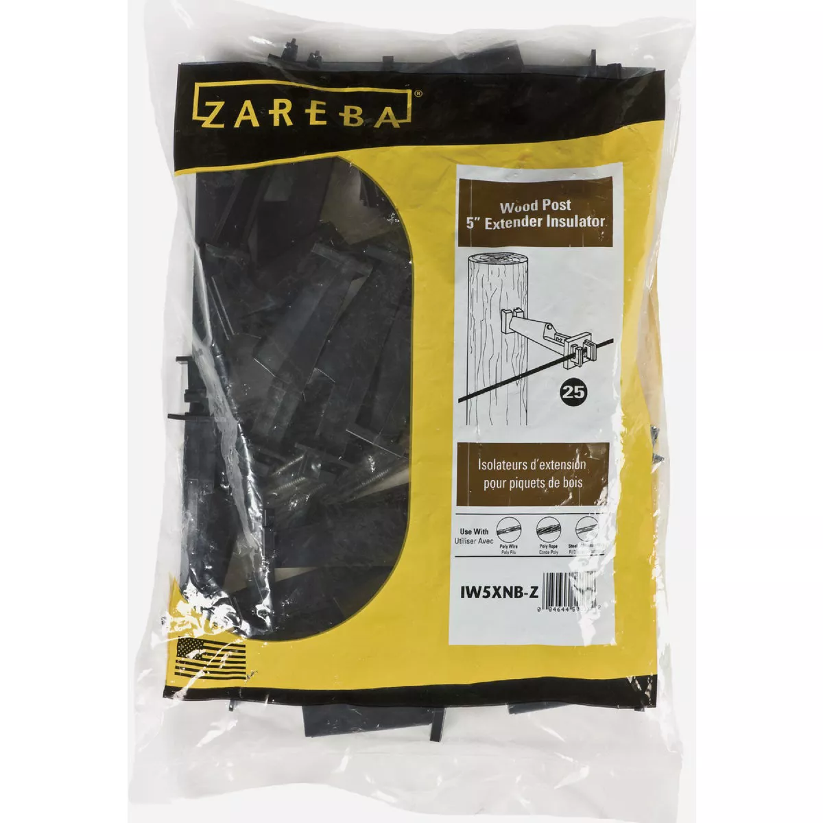 Zareba Systems Black Nail-on 5 In. Extender Insulator(25-Pack)
