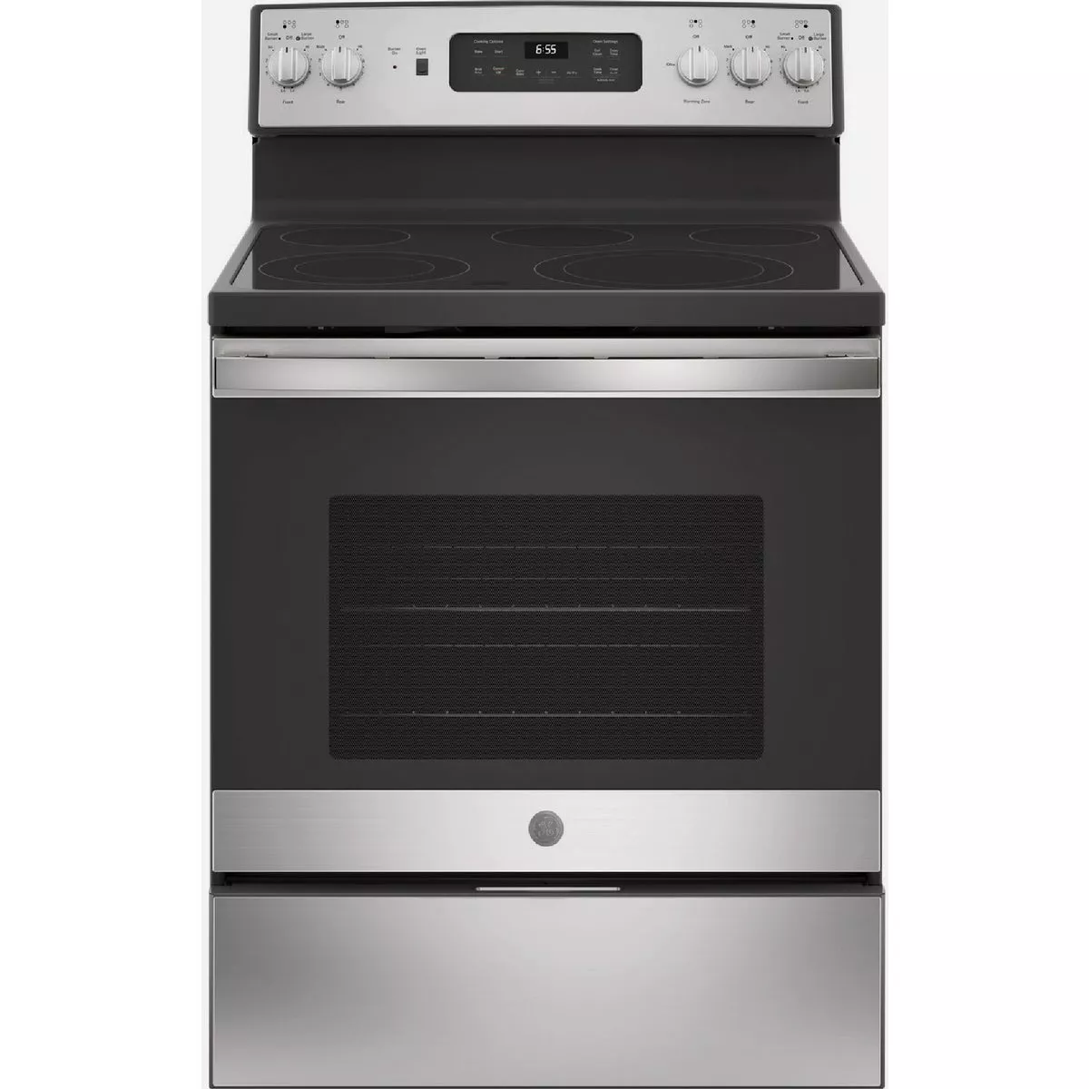 GE 30 In. 5.3 Cu. Ft. Convection Electric Range with No Preheat Air Fry & Power Boil Element, Fingerprint Resistant Stainless Steel