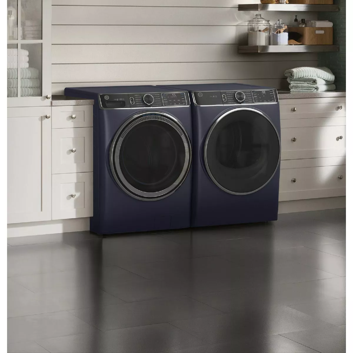 GE 5.0 Cu. Ft. Smart Front Load Steam Washer with SmartDispense UltraFresh Vent System with OdorBlock & Sanitize + Allergen, Sapphire Blue - photo 2