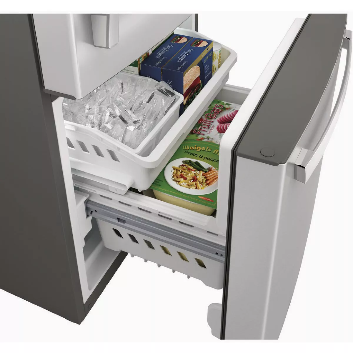 GE 21.0 Cu. Ft. Bottom Freezer Refrigerator, Fingerprint Resistant Stainless Steel - photo 2