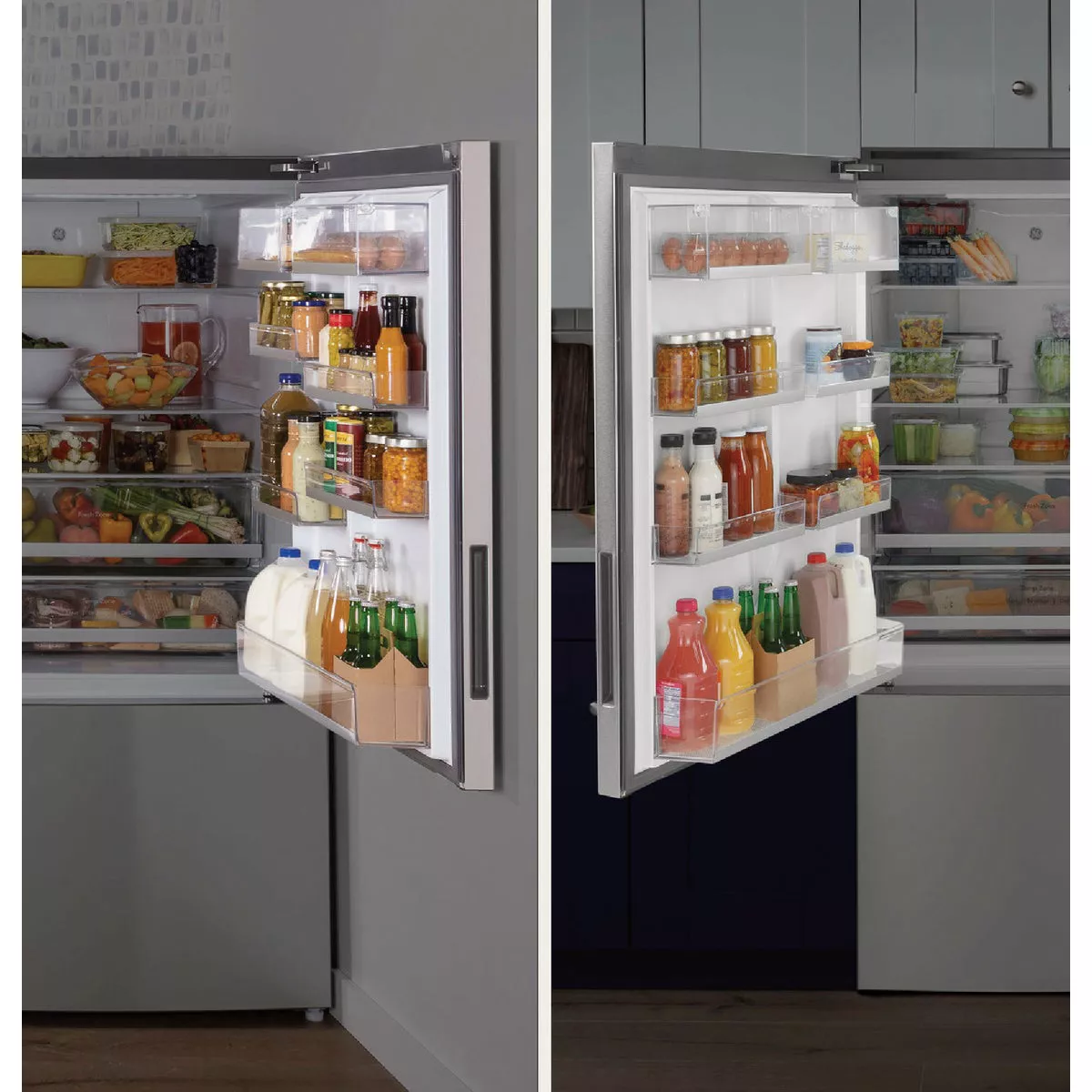 GE 17.7 Cu. Ft. Counter-Depth Bottom Freezer Refrigerator, Fingerprint Resistant Stainless Steel - photo 4