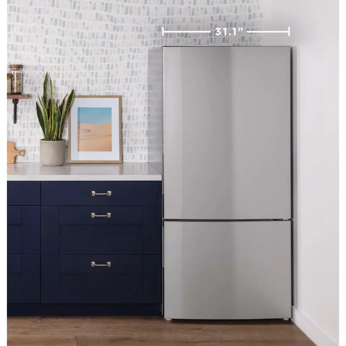 GE 17.7 Cu. Ft. Counter-Depth Bottom Freezer Refrigerator, Fingerprint Resistant Stainless Steel - photo 6