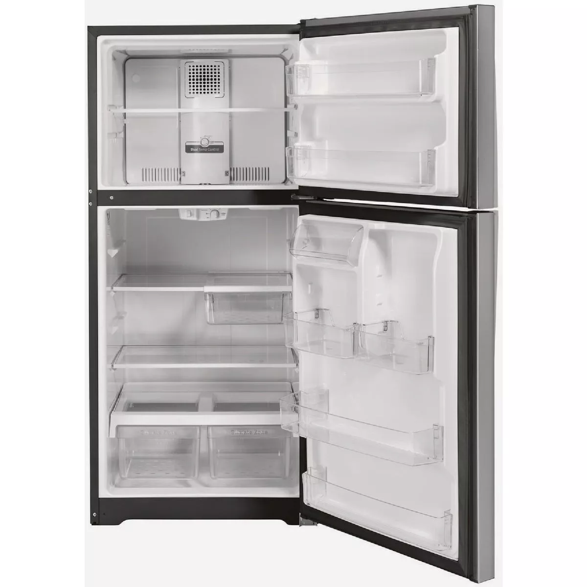 GE 21.9 Cu. Ft. Top-Freezer Refrigerator, Fingerprint Resistant Stainless Steel - photo 2