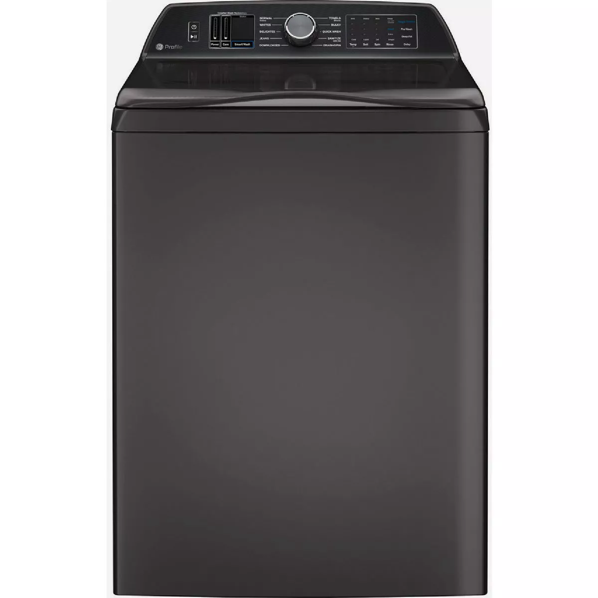 GE Profile 5.3 Cu. Ft. Top Load Washer with Smarter Wash Technology & FlexDispense, Diamond Gray