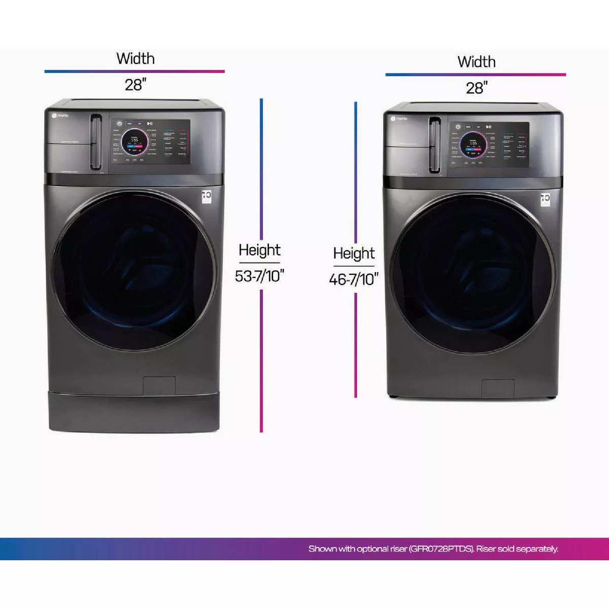 GE Profile 28 In. 4.8 Cu. Ft. UltraFast Combo Front Load Washer Dryer with Ventless Heat Pump Technology, Carbon Graphite - photo 2