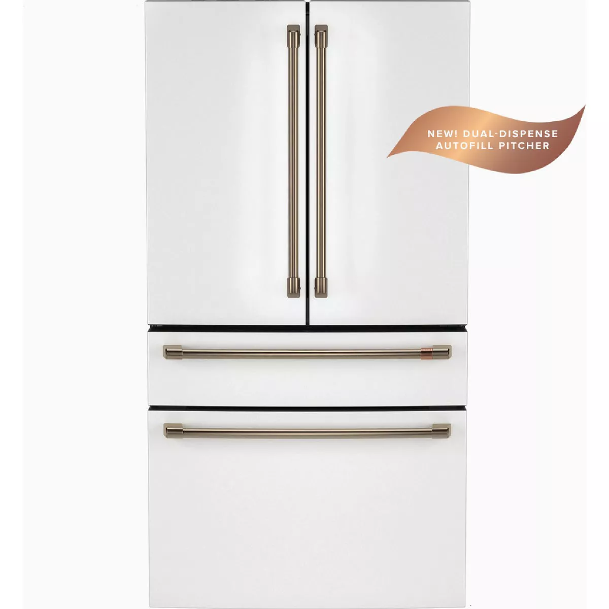 Cafe 28.7 Cu. Ft. Smart 4-Door French Door Refrigerator with Dual-Dispense Autofill Pitcher, Matte White