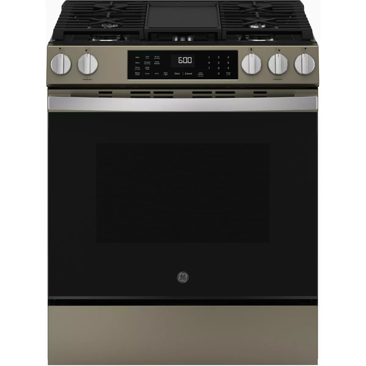 GE 30 In. 5.3 Cu. Ft 5 Burner Smart Slide-In Gas Convection Range with No Pre-Heat Air Fry & EasyWash Tray, Slate