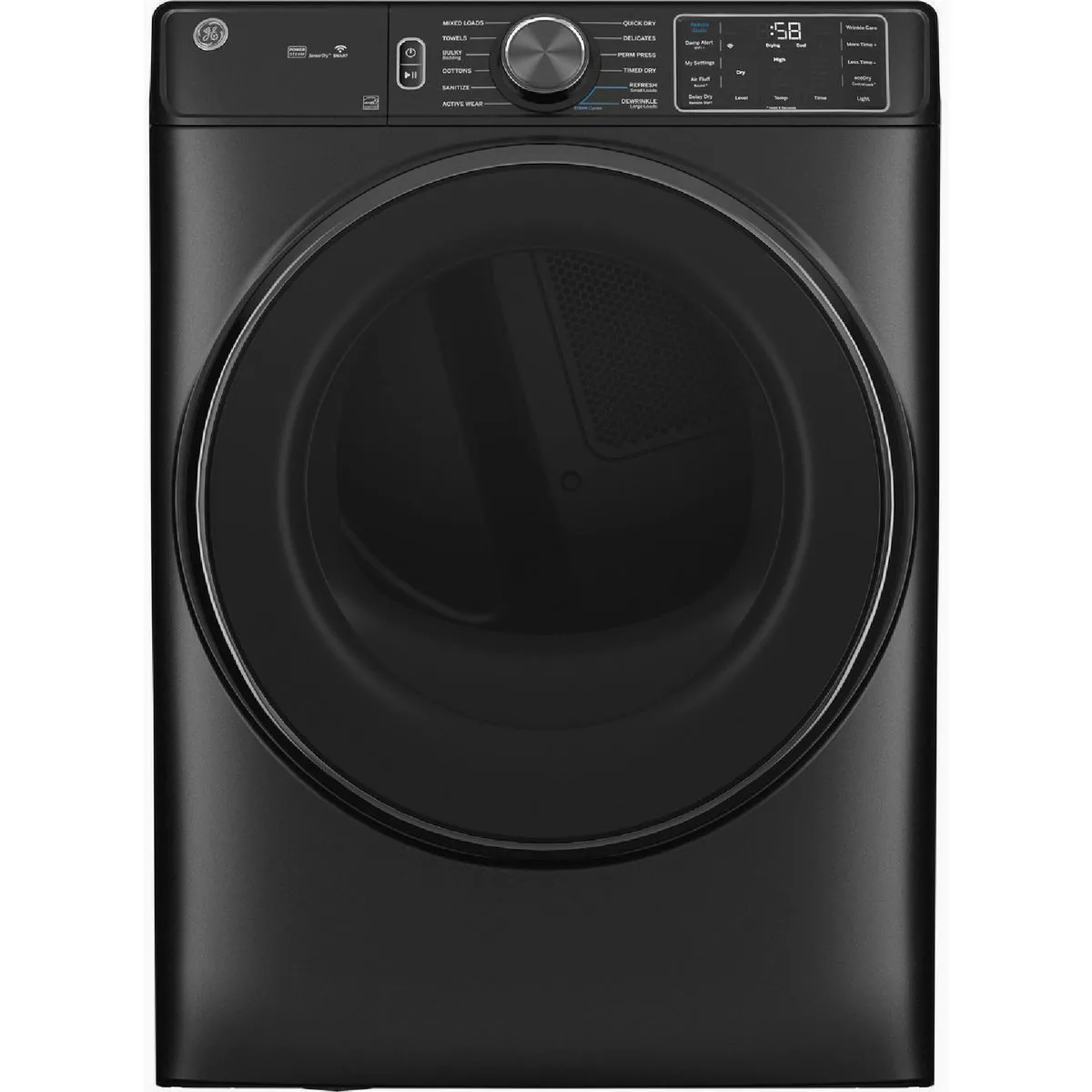 GE 28 In. 7.8 Cu. Ft. Smart Front Load Electric Dryer with Steam & Sanitize Cycle, Carbon Graphite