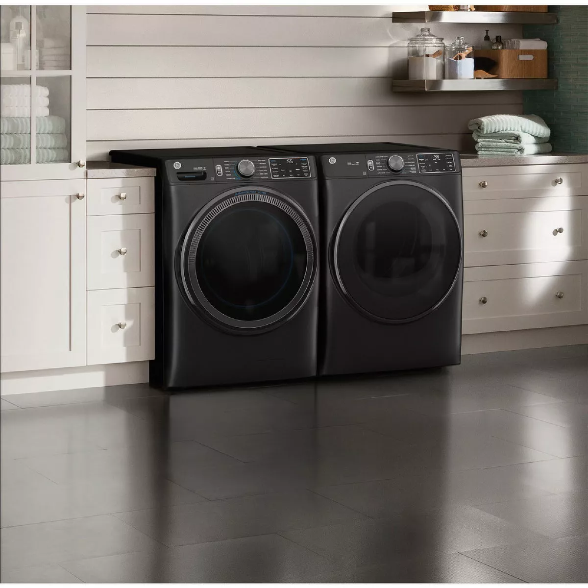 GE 28 In. 7.8 Cu. Ft. Smart Front Load Electric Dryer with Steam & Sanitize Cycle, Carbon Graphite - photo 3