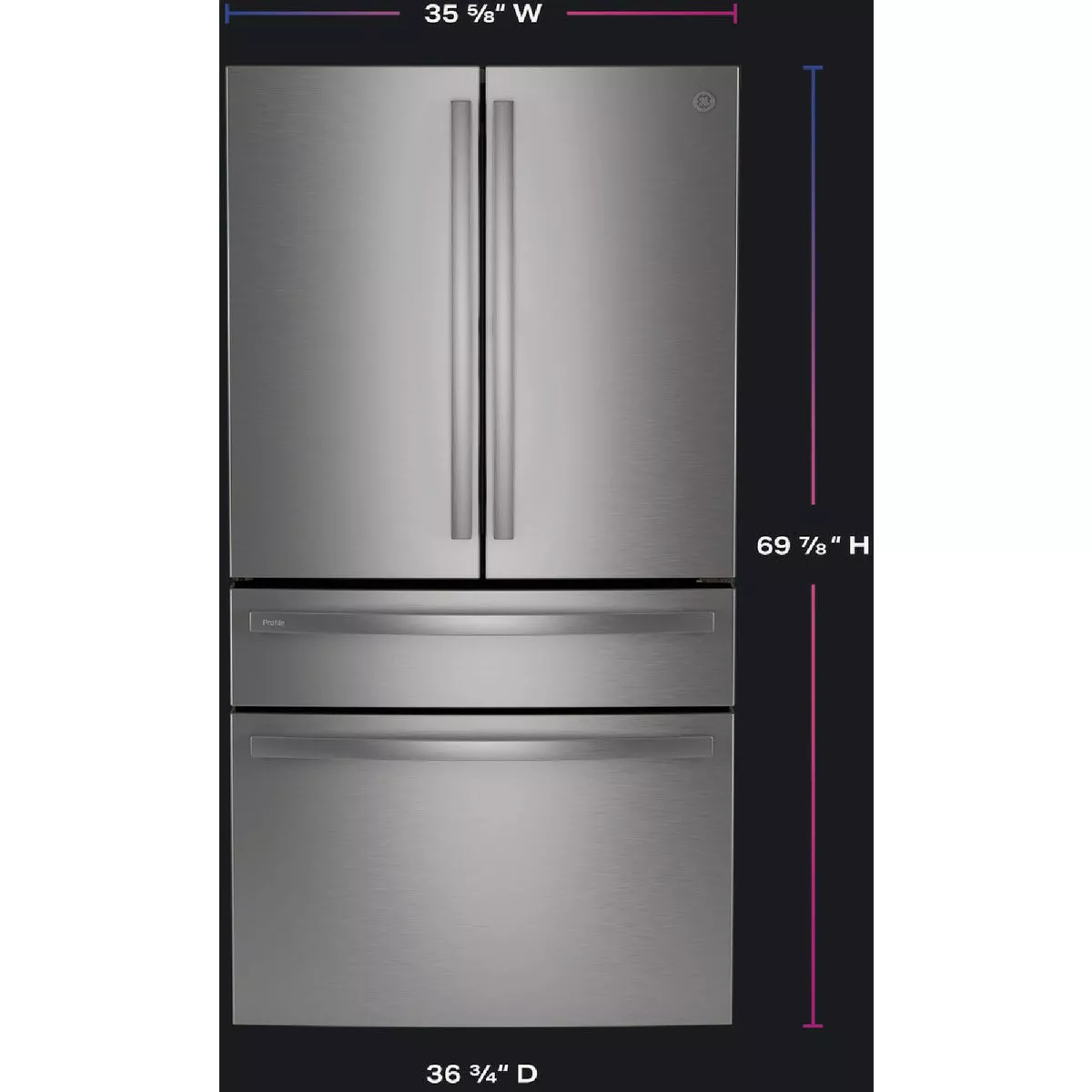 GE Profile 28.7 Cu. Ft. Smart 4-Door French-Door Refrigerator with Dual-Dispense AutoFill Pitcher, Fingerprint Resistant Stainless Steel - photo 3