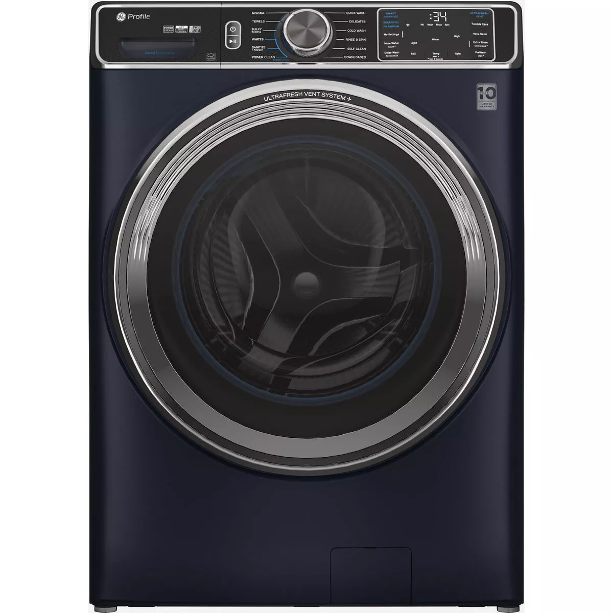 GE Profile 5.3 Cu. Ft. Front Load Washer, Sapphire Blue