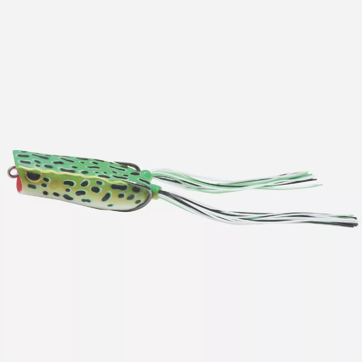 Northland 2-3/4 In. No. 3/0 Green Leopard Reed-Runner Popping Frog Fishing Lure