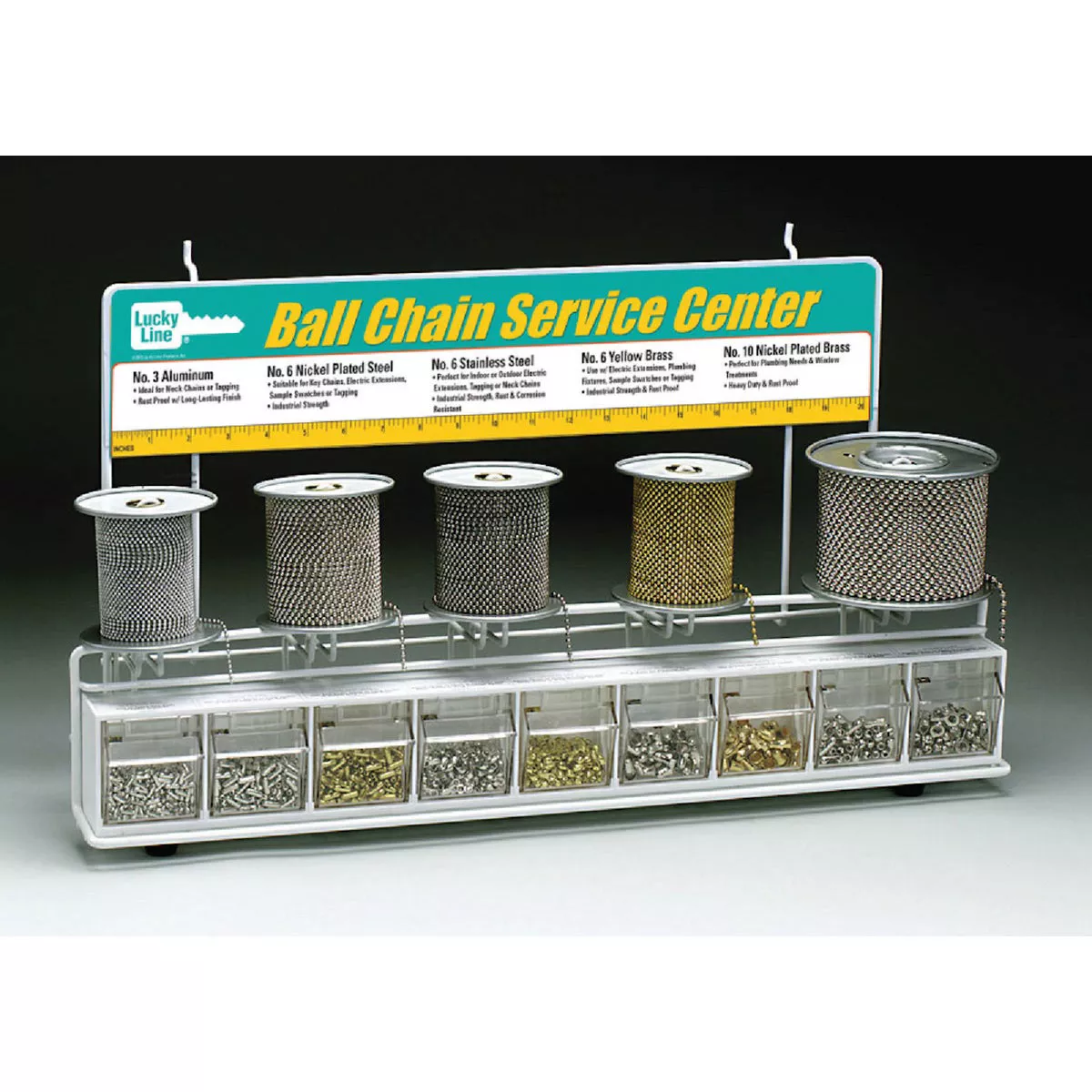 Lucky Line Brass and Aluminum Ball Key Ring Chain Center