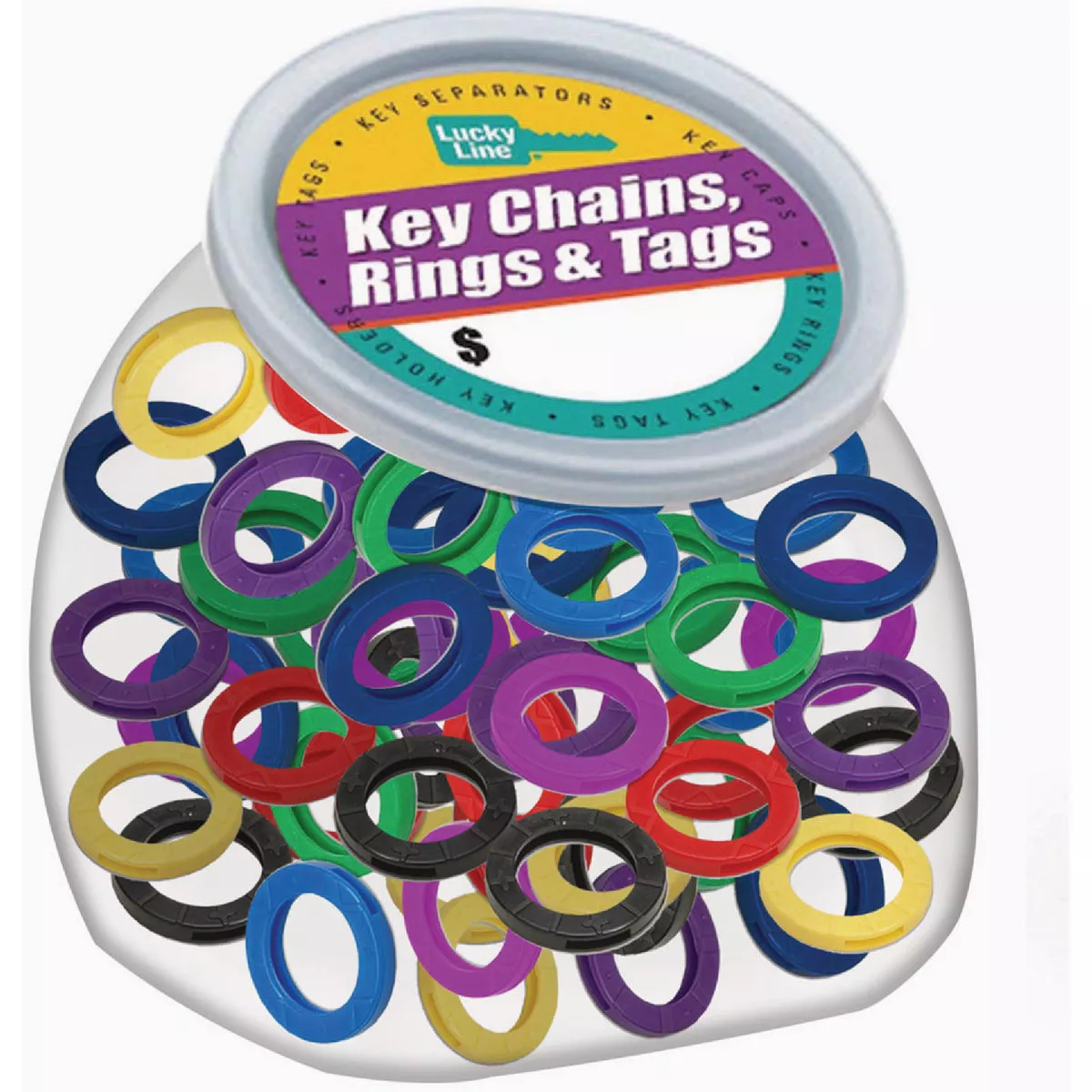 Lucky Line Assorted Large Key Identifier (150 per Jar)