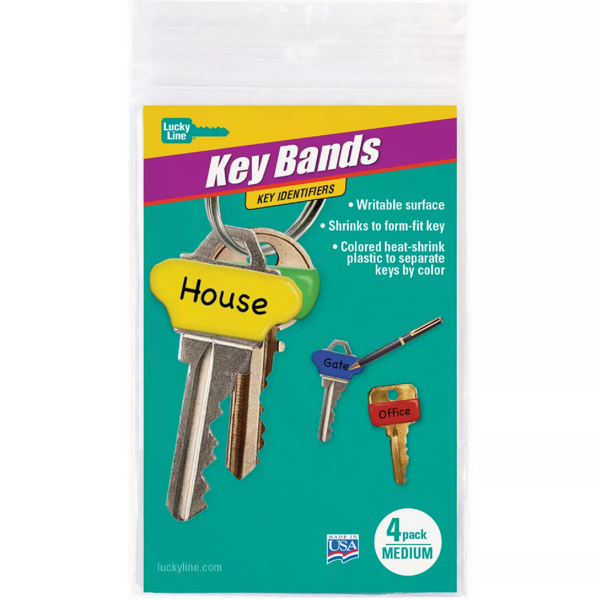 Lucky Line Medium Key Bands (4-Pack)