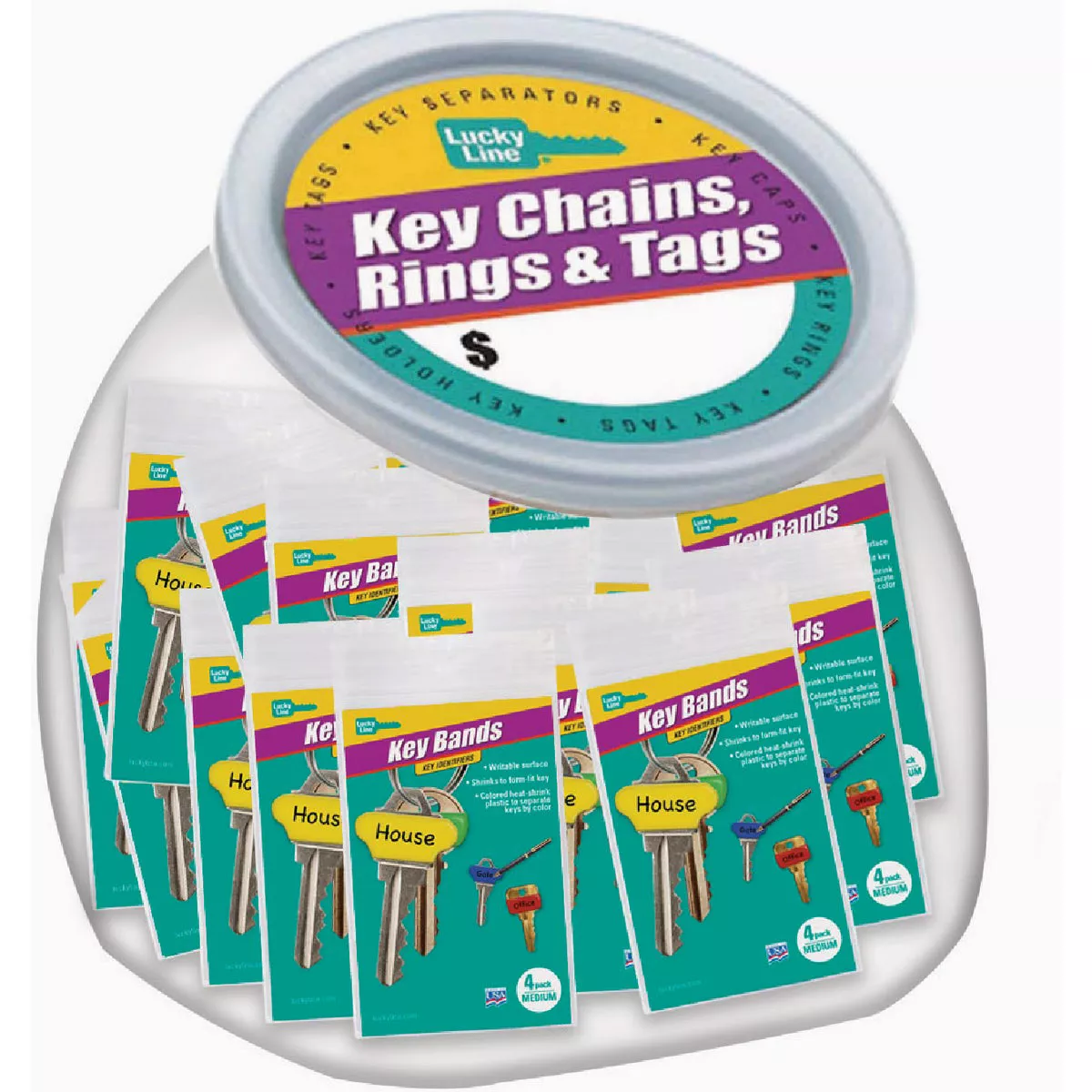 Lucky Line Medium Key Bands (50 per Jar)