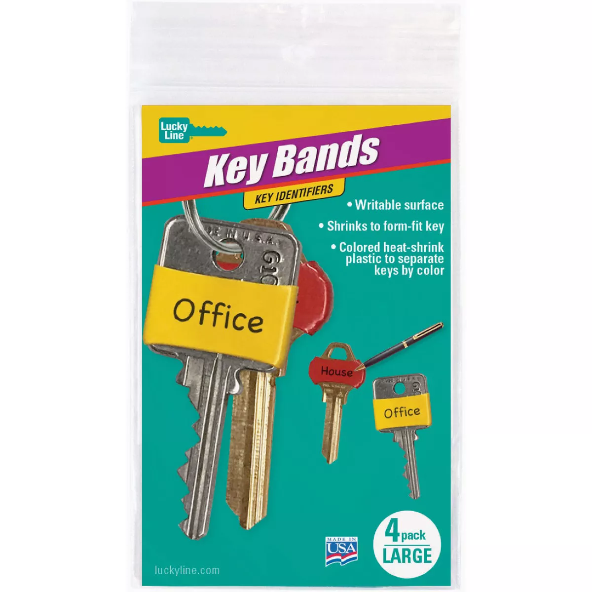 Lucky Line Large Key Bands (4-Pack) | True Value Hardware