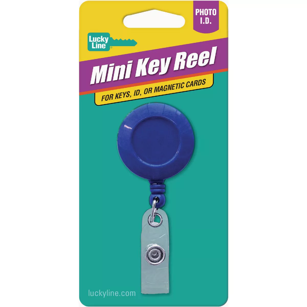 Lucky Line Blue Mini Clip-On Key Reel