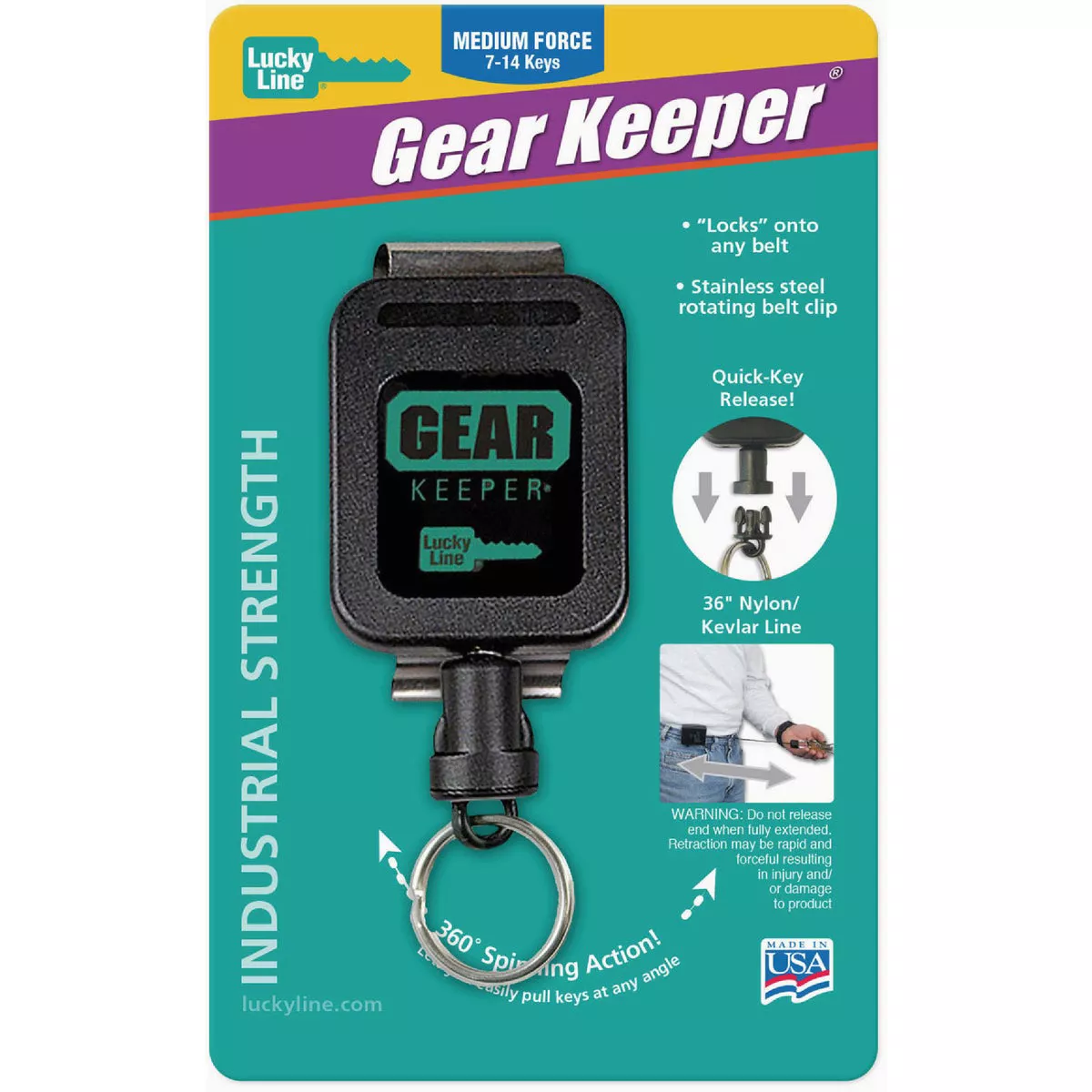 Lucky Line Medium-Force Key Retractor