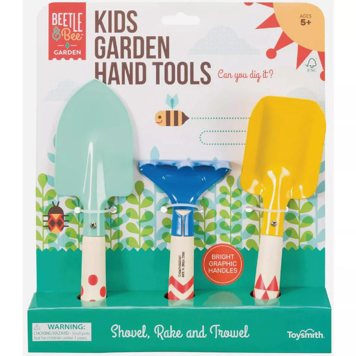 Toysmith Beetle & Bee Garden Kids Garden Hand Tools