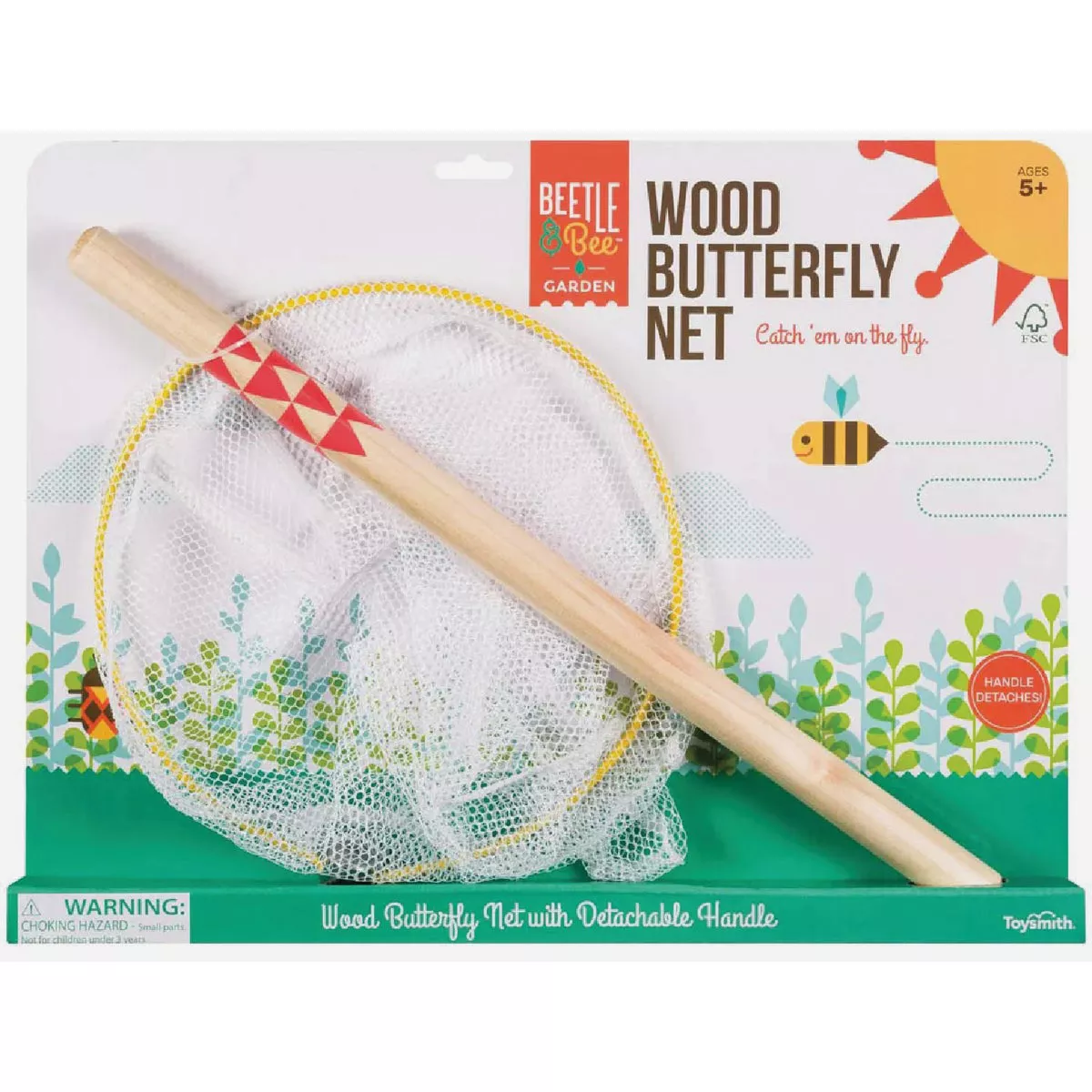 Toysmith Beetle & Bee Garden Butterfly Net
