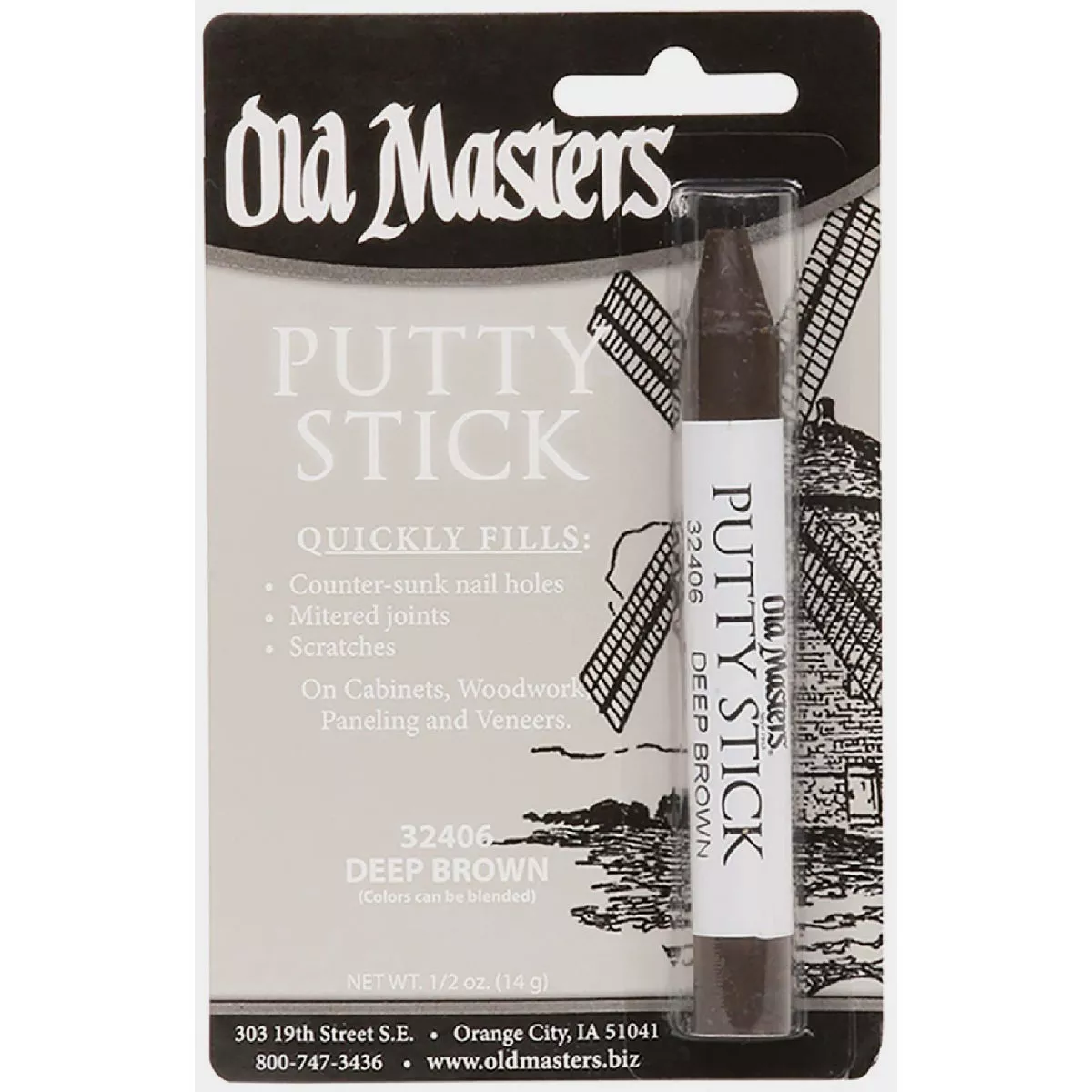 Old Masters 32406 14gm Deep Brown Perfect Match Wood Putty Stick