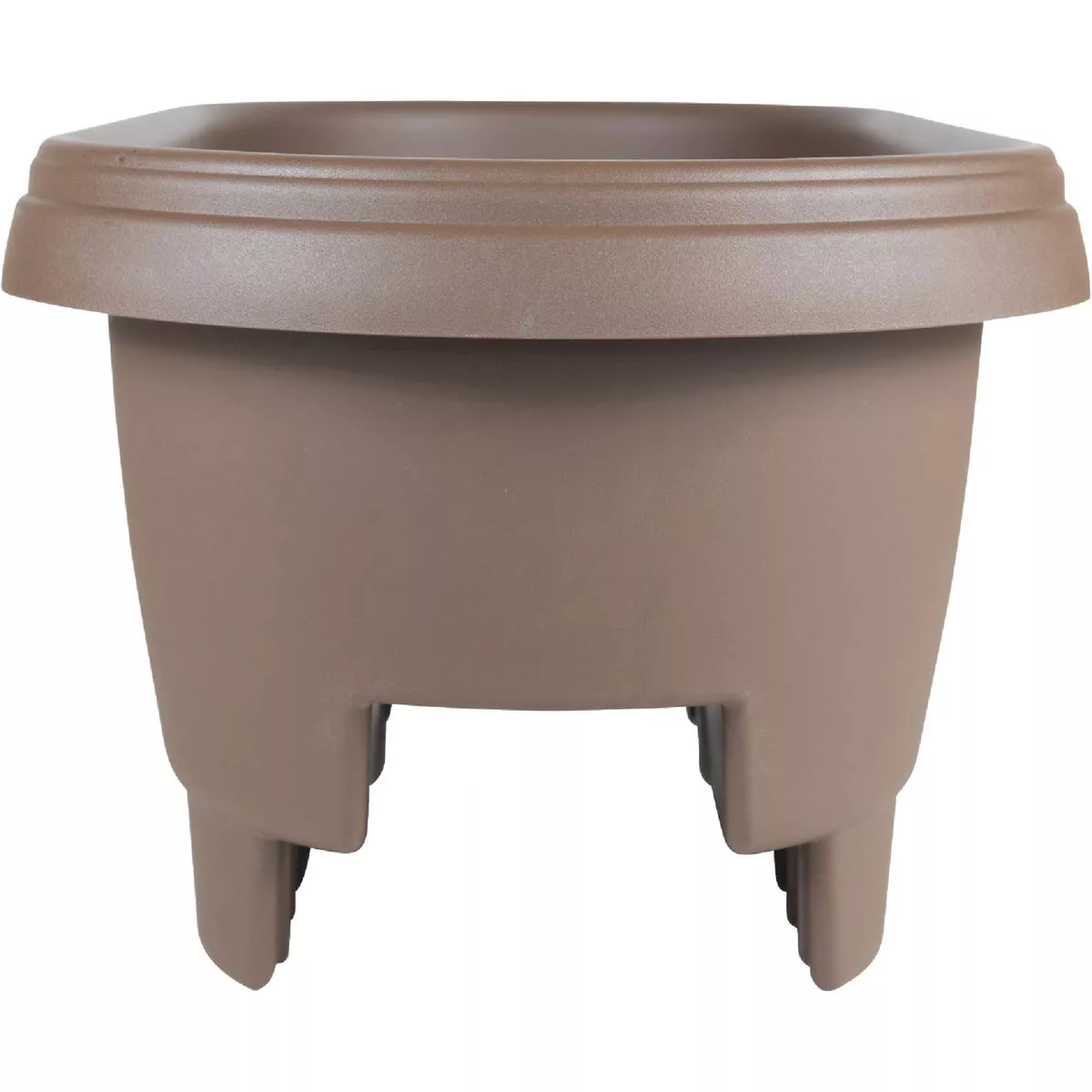 Bloem Deck 9 In. x 12 In. x 24 In. High Density Plastic Chocolate Rail Planter