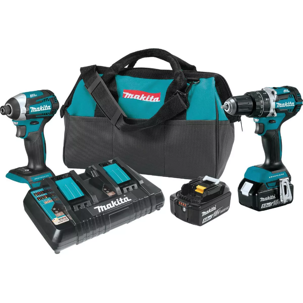 Makita 18-Volt LXT Lithium-Ion Brushless Hammer Drill & Impact Cordless Tool Combo Kit