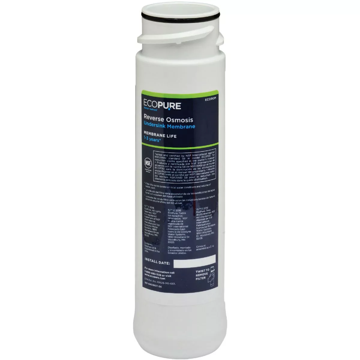 EcoPure Reverse Osmosis Membrane Filter (fits ECOP30) ECOROM