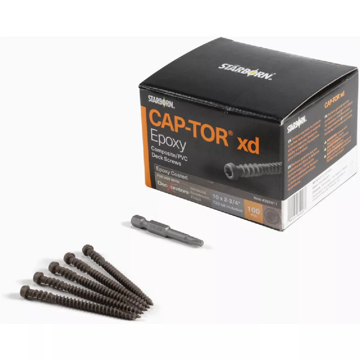 Deckorators Cap-Tor xd #10 x 2-3/4 In. In. Gray #37 Undercut Head Composite Deck Screws (100 Ct.)