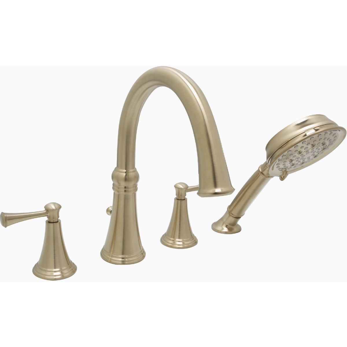 Huntington Brass Woodbury PVD Satin Brass TwoHandle Roman Tub Faucet