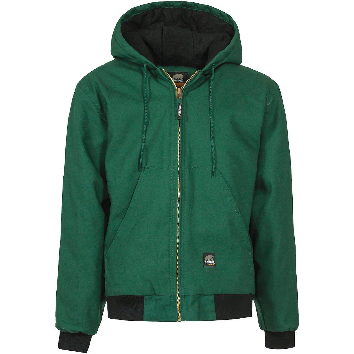 Berne Men's Large Tall Green Heritage Duck Hooded Active Jacket Do it