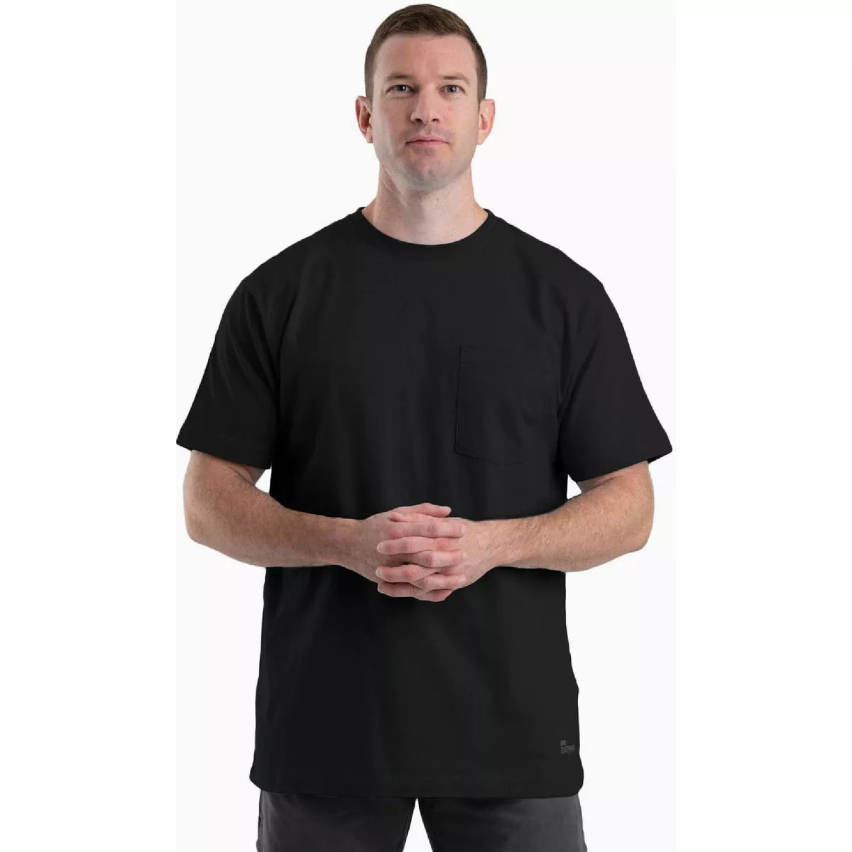 Berne Men's 2XL Regular Black Heavyweight Short Sleeve Pocket T-Shirt