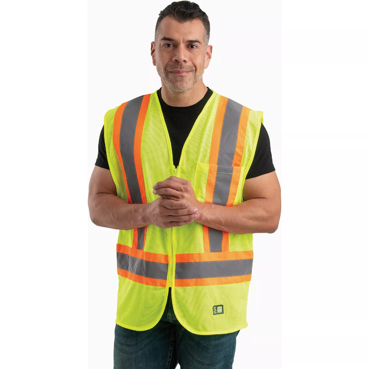 Berne Medium Hi Vis Class 2 Multi-Color Mesh Safety Vest