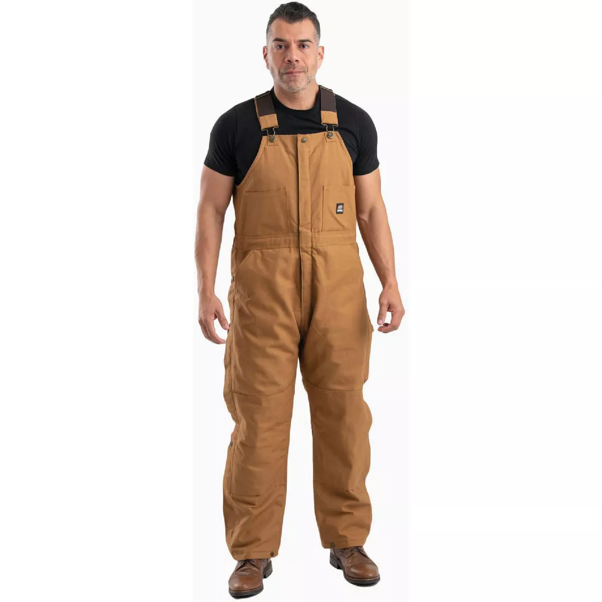Berne Men's Medium Tall Brown Duck Heritage Insulated Duck Bib Overalls